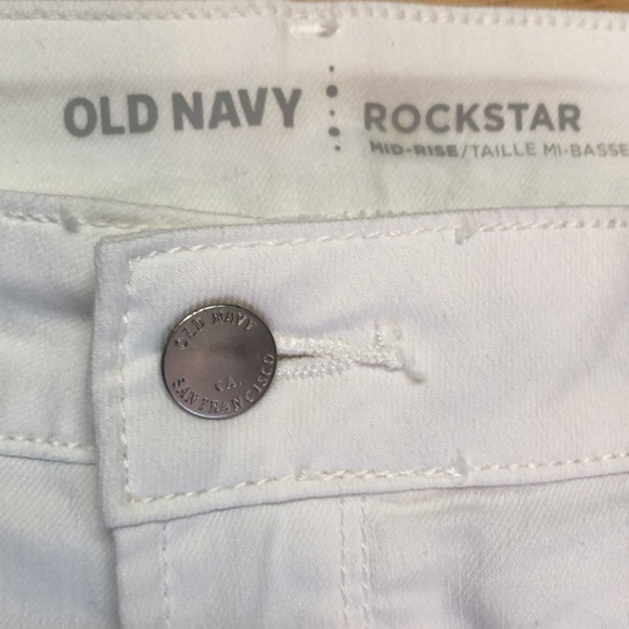 Old Navy Rockstar Mid Rise White Jeans ~Size 14 - Picture 15 of 15